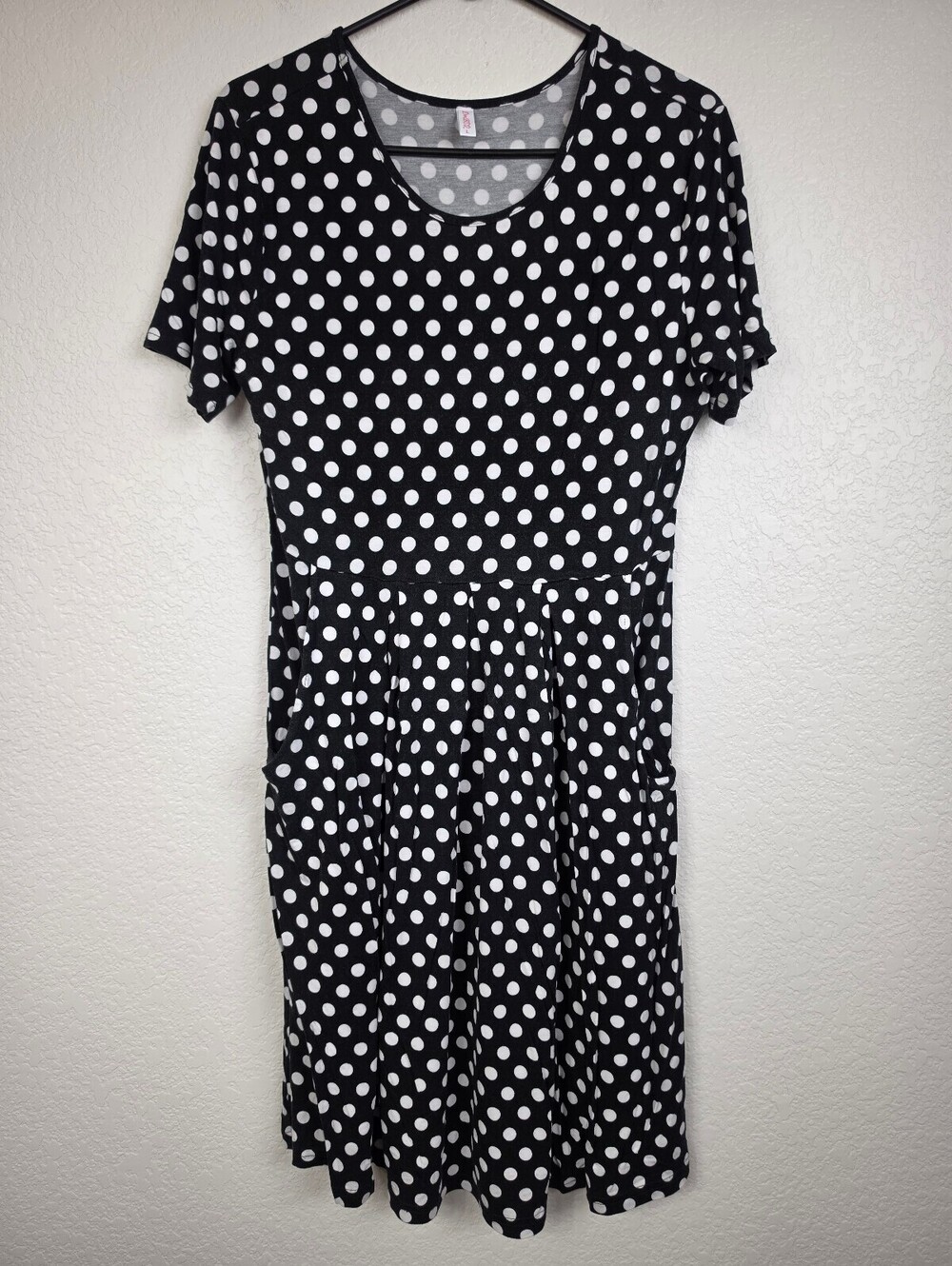 Don BCD Black White Polka Dot Dress Size Large